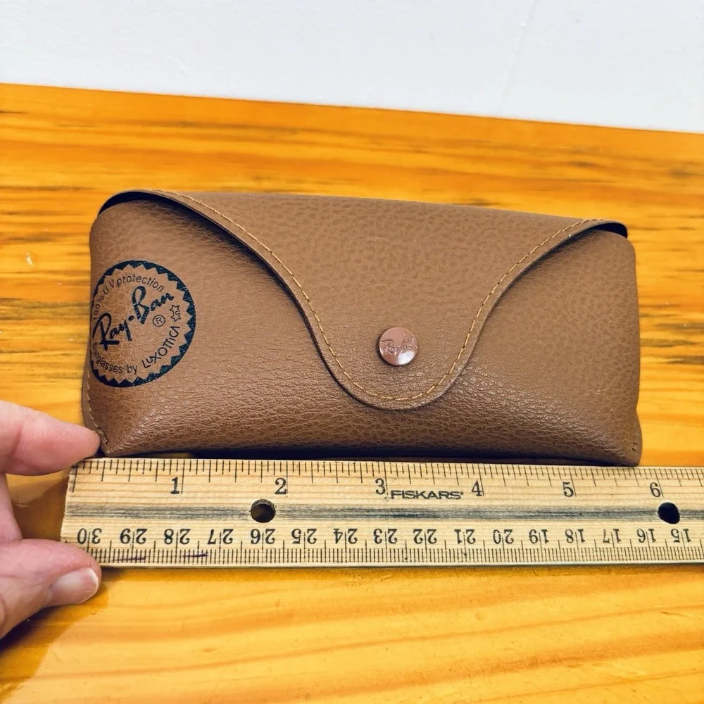 Ray Ban Brown Glasses Case Snap Closure Lined‎ Interior - Case Only